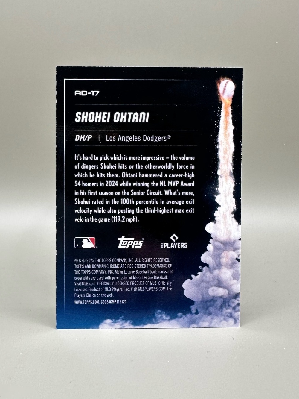 Shohei Ohtani Topps 96/150 Adios #AD-17 Novelty Card. LA Dodgers. - Picture 2 of 2